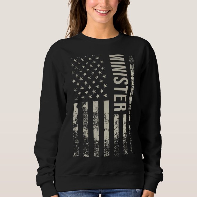 Sweatshirt Vintage US American Flag Minister (Devant)