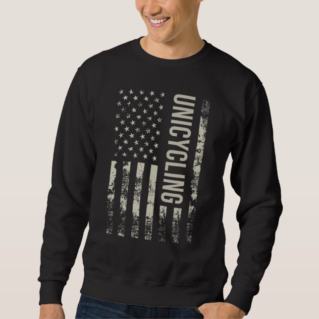 Sweatshirt Vintage US American Flag Unicycling (Devant)