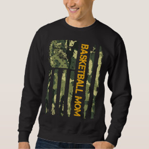 Sweatshirt Vintage USA Camo Drapeau Fier Basketball Maman Sil