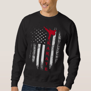Sweatshirt Vintage USA Red White Karate American Flag Cool Gi