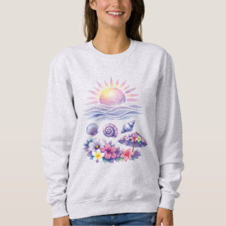 Sweatshirt violet watercolor creative beach