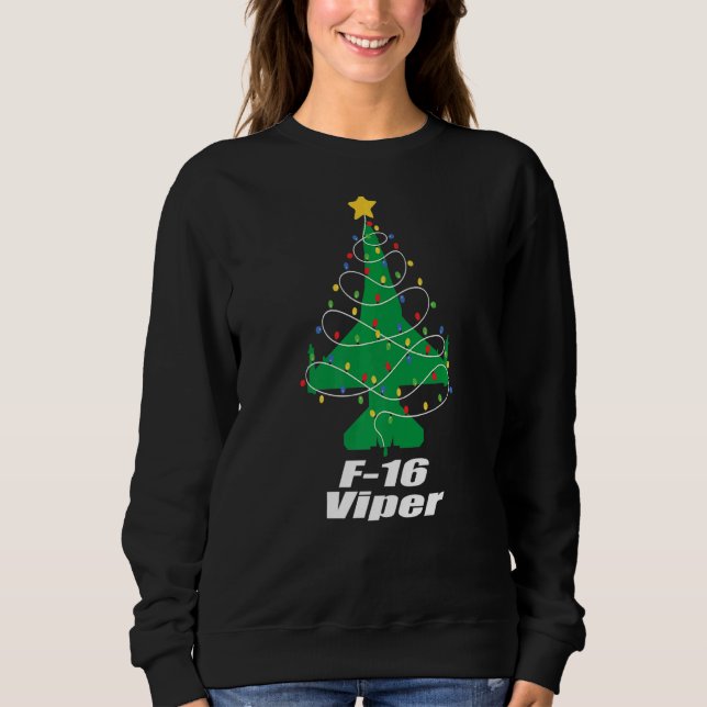 Sweatshirt Viper Christmas F 16 Jet Fighter souvenir et vol (Devant)
