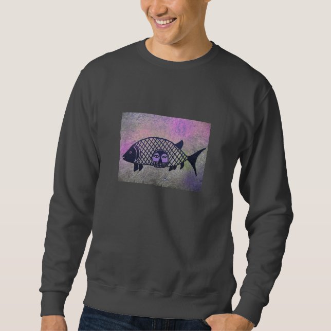 Sweatshirt visage de poissons (Devant)