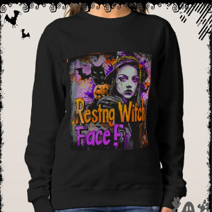 Sweatshirt Visage de sorcière au repos   ExDesigner   Hallowe
