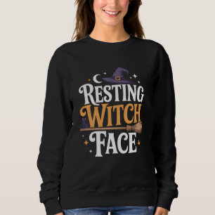 Sweatshirt Visage de Sorcière au Repos - Halloween élégant et
