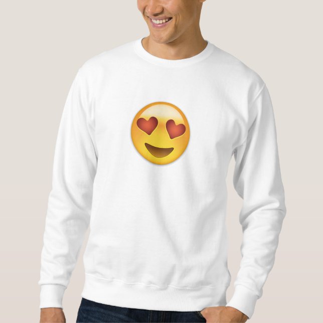 Sweatshirt Visage de sourire avec les yeux en forme de coeur (Devant)
