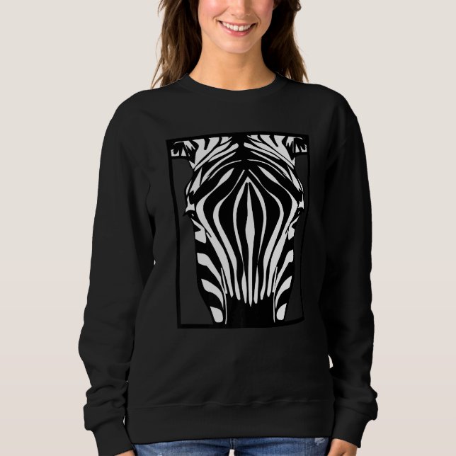 Sweatshirt Visage d'impression Zebra pour Zebra Animal (Devant)