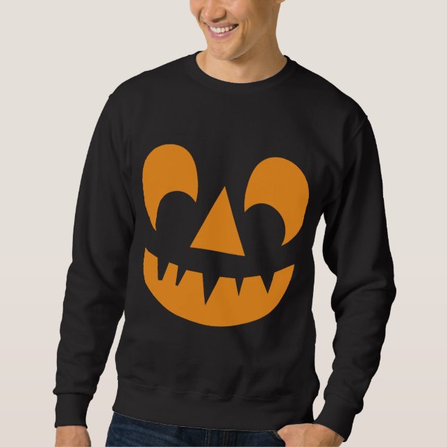 Sweatshirt Visage du Citrouille Jack-o'-lantern (Devant)