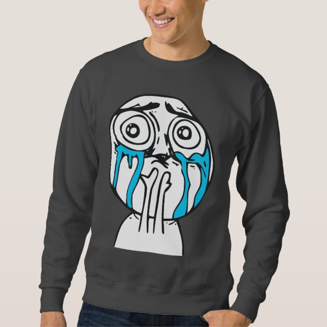 Sweatshirt Visage mignon Meme de rage de surcharge de (Devant)