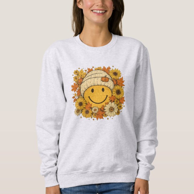 Sweatshirt Visage souriant mignon dans Beanie confortable Ent (Devant)