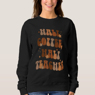Sweatshirt Visage Souriant Rétro Groovy Demi Café Demi Enseig