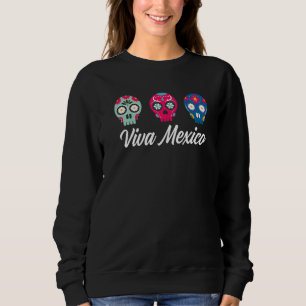 Sweatshirt Viva Mexique Crâne à sucre Sombrero Cinco De Mayo