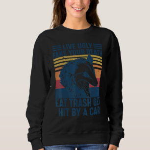 Sweatshirt Vivez Laid Faux Votre Mort Manger Déchets Heurté P