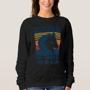 Sweatshirt Vivez Laid Faux Votre Mort Manger Déchets Heurté P