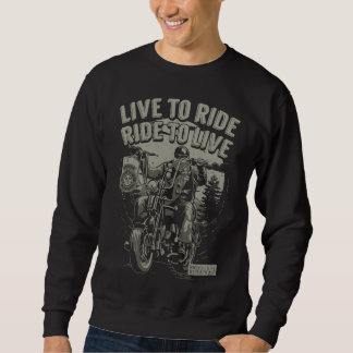 Sweatshirt Vivre pour rouler Rouler pour vivre Barbu Motard C
