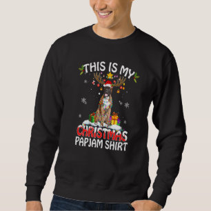 Sweatshirt Voici Mon Pyjama De Noël Boxer Dog Lights Père Noë