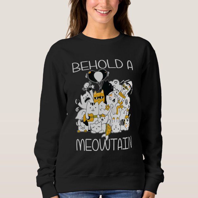 Sweatshirt Voici Un Chat De Mowtain Pour Les Femmes (Devant)