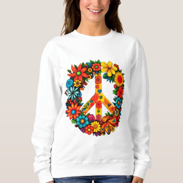 Sweatshirt Voie de Paix fleur sauvage (Devant)
