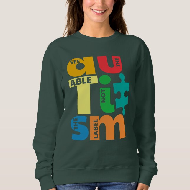 Sweatshirt Voir La Table Pas La Sensibilisation sur l'autisme (Devant)