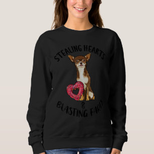 Sweatshirt Voleur de cœur pets marrons de Chihuahua Vale
