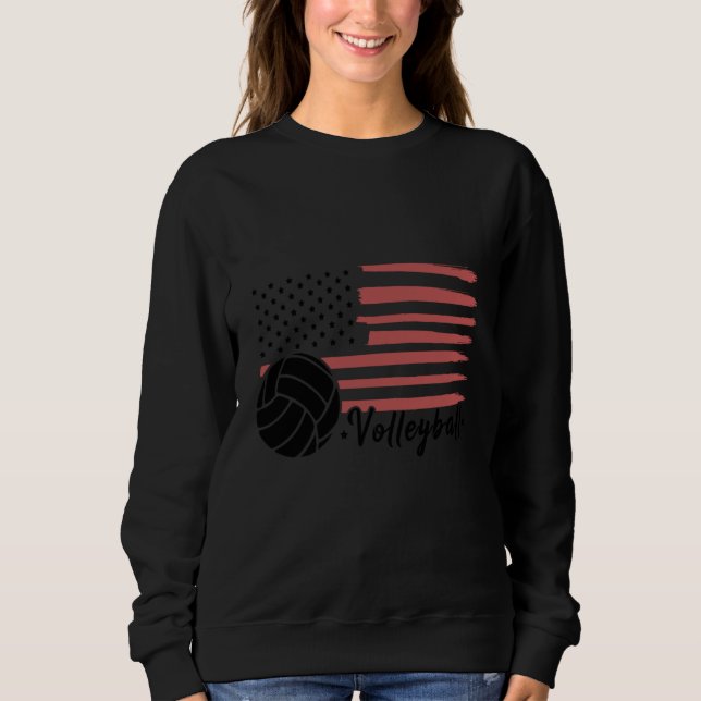 Sweatshirt Volleyball For USA Patriotic Athlete (Devant)