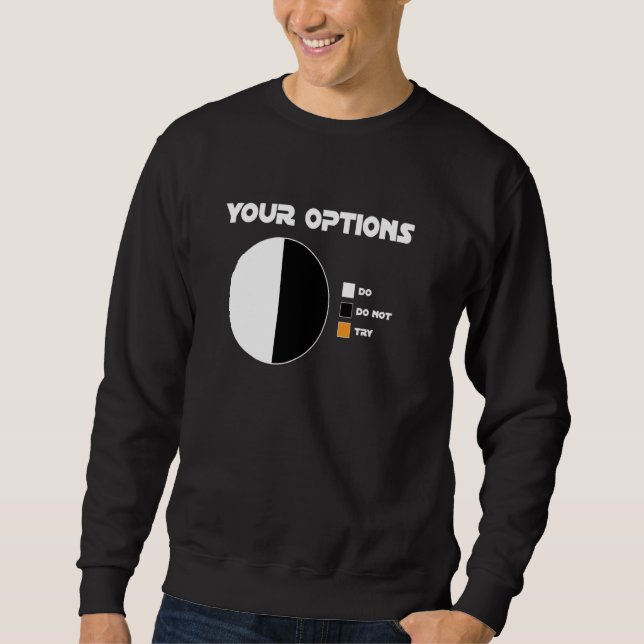 Sweatshirt Vos Options N'Y A Pas De Geek Essayer (Devant)