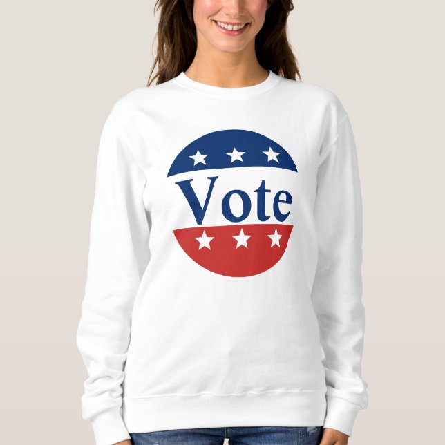 Sweatshirt Vote Patriotique Rouge Blanc et Bleu avec étoiles (Devant)