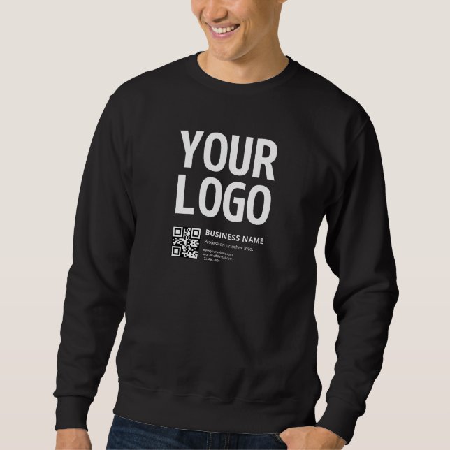 Sweatshirt Votre logo avec QR code et texte modifiables (Devant)