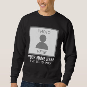 Sweatshirt Votre photo ici Nom et âge