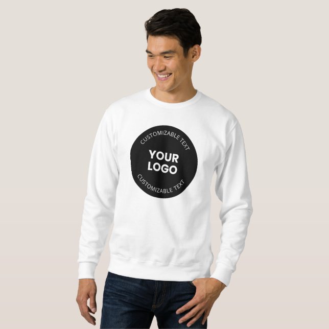 Sweatshirt Votre propre logo d'entreprise téléchargé avec tex (Devant entier)