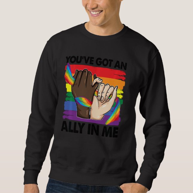 Sweatshirt Vous Avez Un Allié En Moi Rainbow Lgbt Drapeau Lgb (Devant)