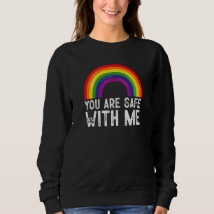 Sweatshirt Vous êtes en sécurité avec moi LGBTQ Mois de la fi
