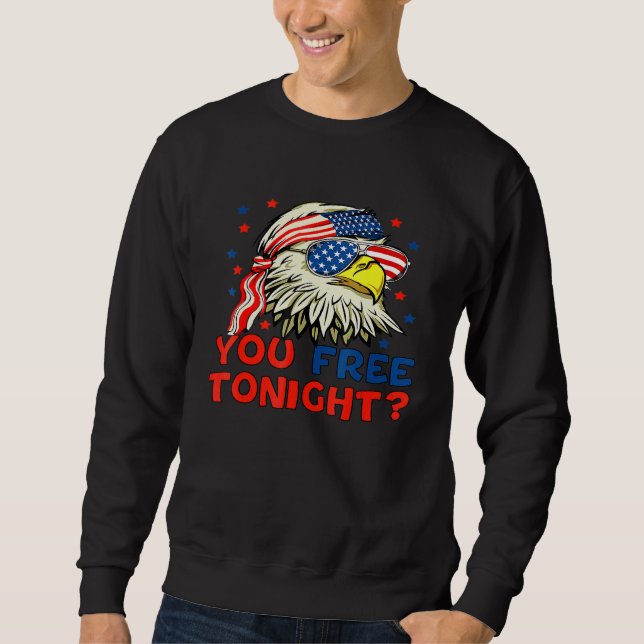 Sweatshirt Vous Libérez Ce Soir Bald Eagle Mullet American Fl (Devant)