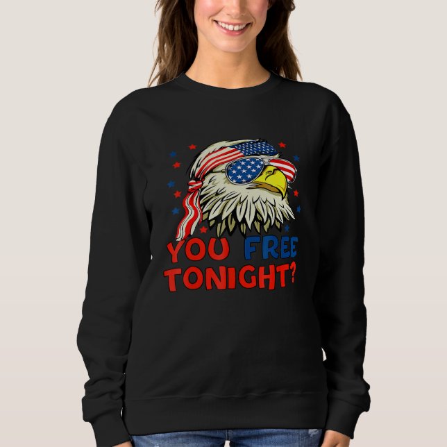 Sweatshirt Vous Libérez Ce Soir Bald Eagle Mullet American Fl (Devant)