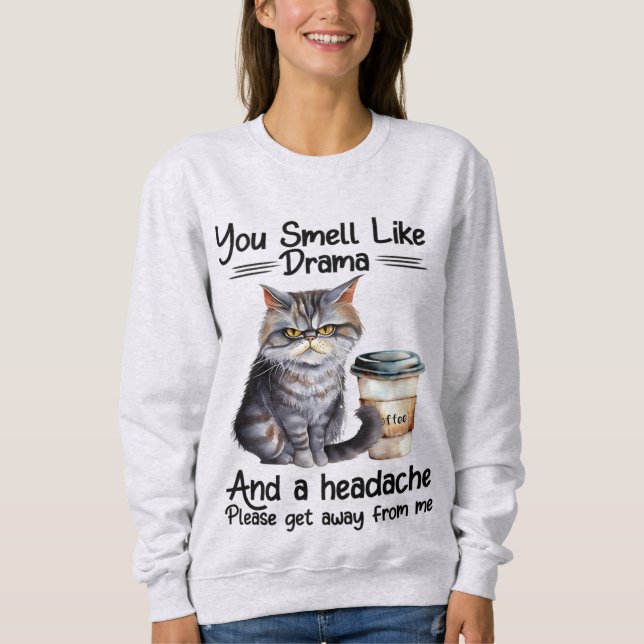 Sweatshirt Vous Sentez Comme Drama Drôle Citations De Chat (Devant)