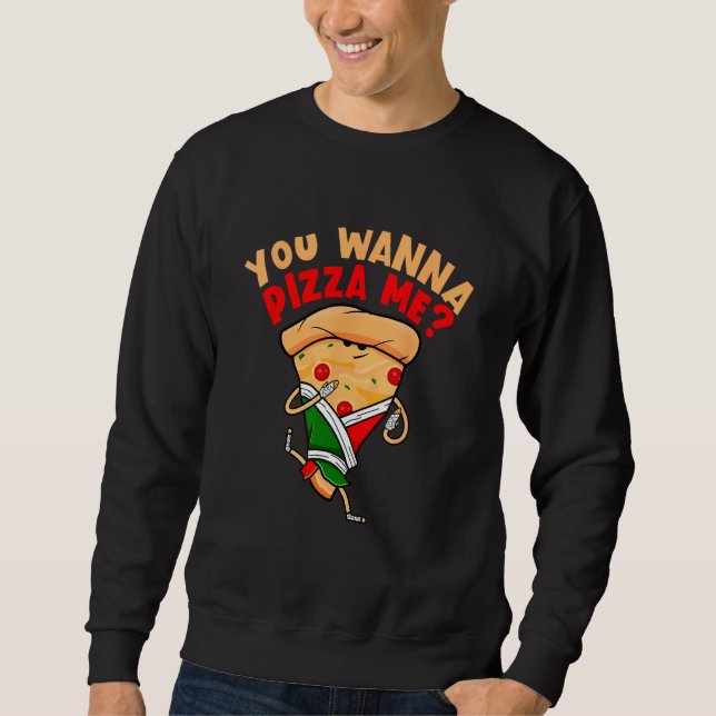 Sweatshirt Vous voulez une pizza chez moi Nourritures (Devant)