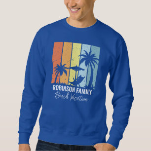 Sweatshirt Voyage en famille sur mesure Cool Blue Beach
