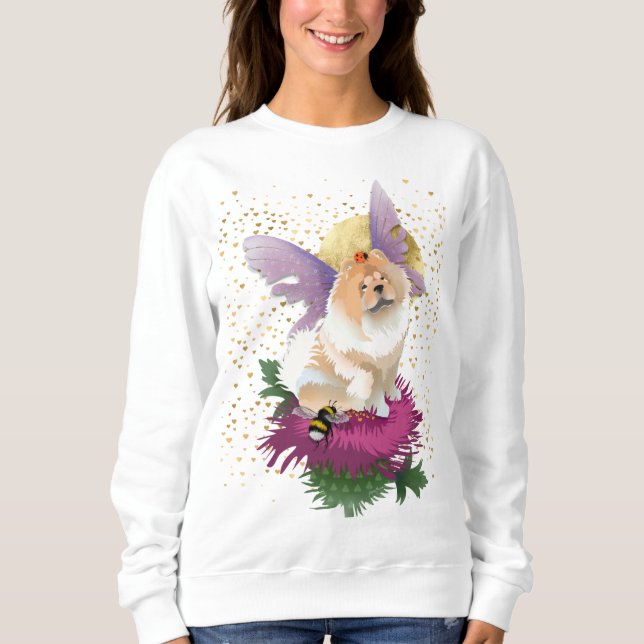 Sweatshirt VOYEZ-MOI SUR LA LUNE - Chow Sweatshirt- noir ou q (Devant)