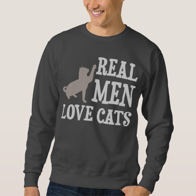 Sweatshirt Vrais chats d'amour d'hommes (Devant)