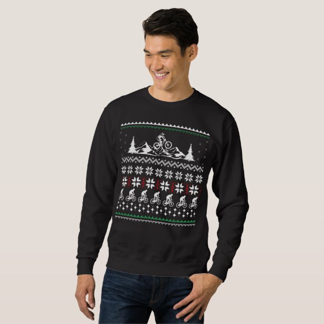 Sweatshirt VTT Oh Quel Vélo Amusant Vélo Vilain Noël laid (Devant entier)
