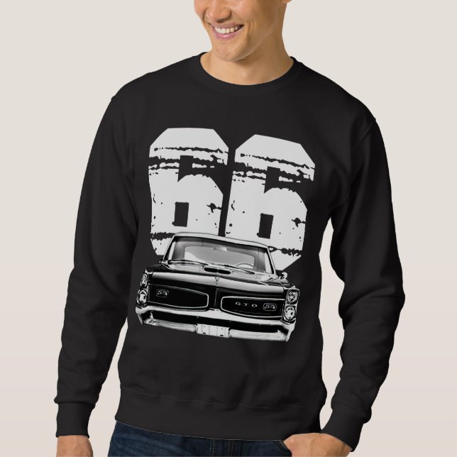Sweatshirt Vue avant Pontiac GTO 1966 Silhouette avec année T (Devant)