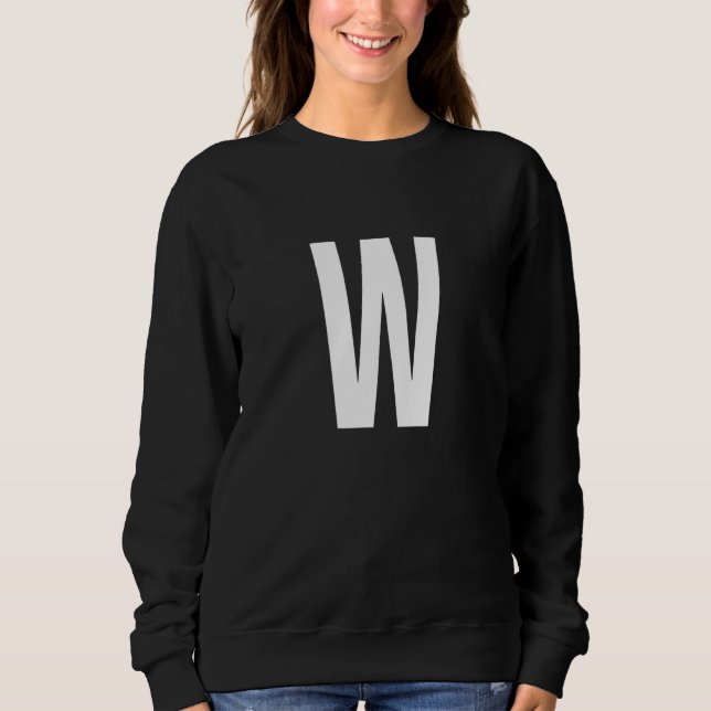 Sweatshirt W Letter Number Symbol Alphabet Initial (Devant)