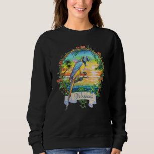 Sweatshirt Waipahu Oahu Hawaii Vintage Sunset Parrot Vacances