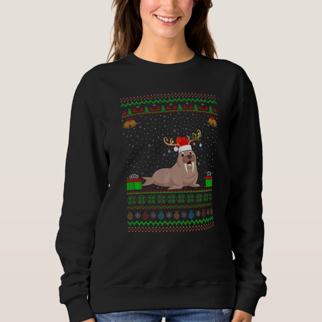Sweatshirt Walrus Santa Hat Correspondant Vilain Walrus Noël (Devant)