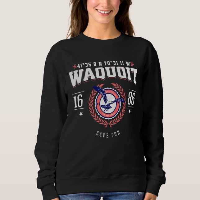 Sweatshirt Waquoit Massachusetts Cape Cod MA Nautical Beach S (Devant)
