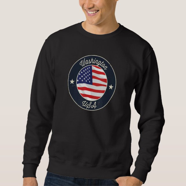 Sweatshirt Washington State Souvenir Retro Graphic (Devant)