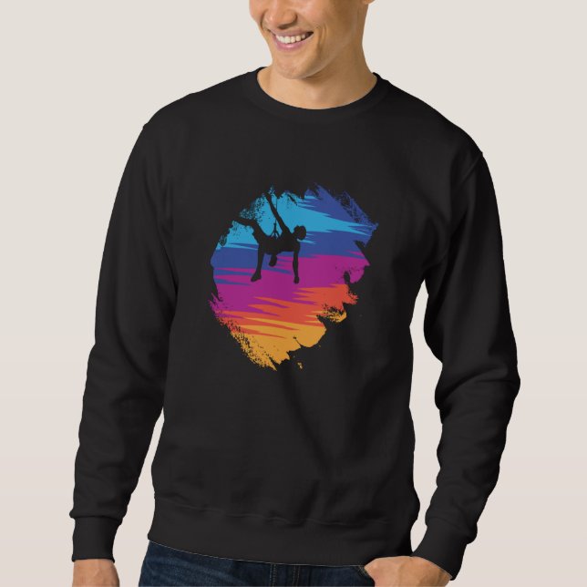 Sweatshirt Watercolor Bouldering Distressed Rock Climbing Cli (Devant)