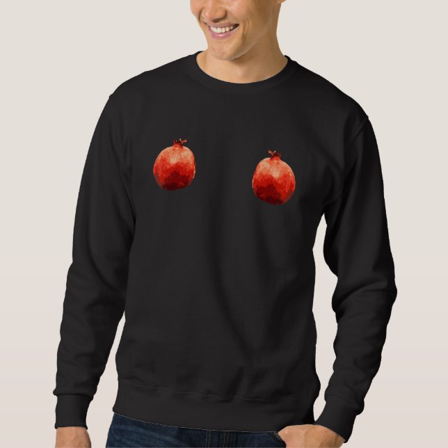 Sweatshirt Watercolor Hanging Pomegranate Fruit (Devant)