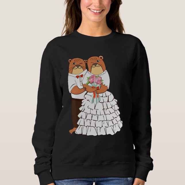 Sweatshirt Wedding Others Otter Animal Marine Biologist (Devant)