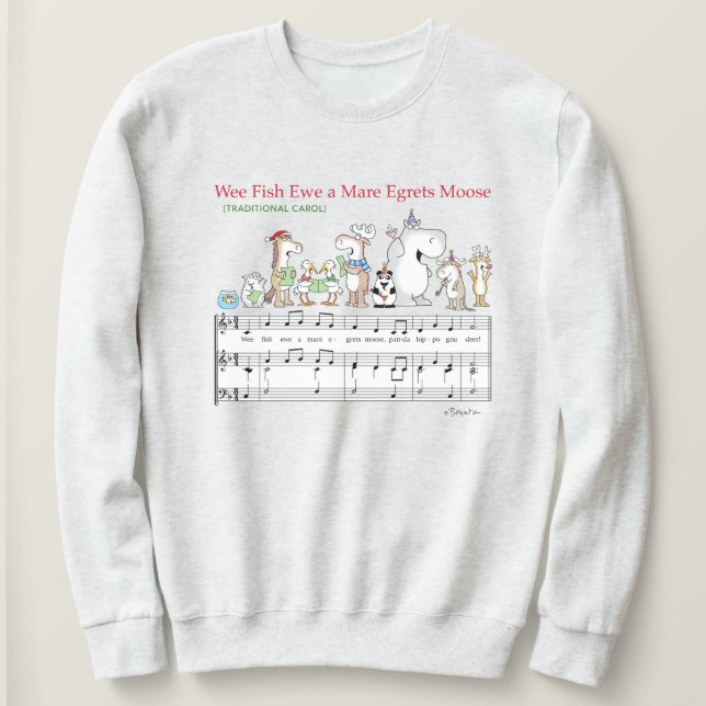 Sweatshirt WEE FISH EWE A MARE EGRETS MOOSE Sandra Boynton T- (Design devant)
